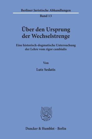 Über den Ursprung der Wechselstrenge. von Sedatis,  Lutz