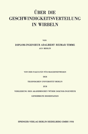 Über die Geschwindigkeitsverteilung in Wirbeln von Timme,  Adalbert Reimar