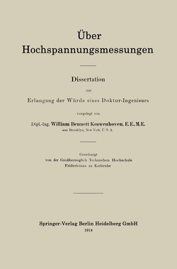 Über Hochspannungsmessungen von Kouwenhoven,  William Bennett