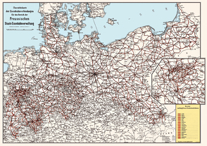 Übersichtskarte Preußische Staats-Eisenbahnverwaltung 1915 von Heller,  M.