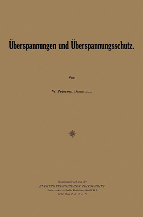 Überspannungen und Überspannungsschutz von Petersen,  Waldemar