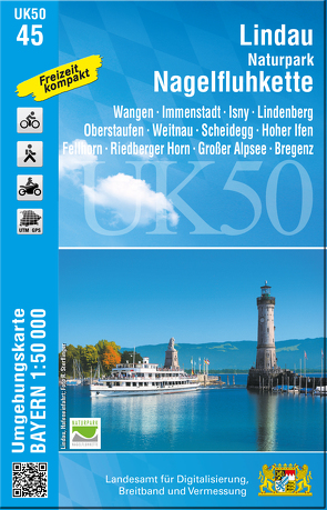 UK50-45 Lindau, Naturpark Nagelfluhkette von Landesamt für Digitalisierung,  Breitband und Vermessung,  Bayern