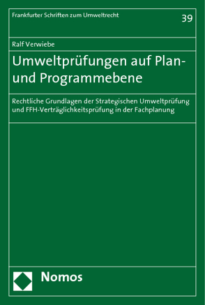 Umweltprüfungen auf Plan- und Programmebene von Verwiebe,  Ralf