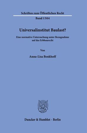 Universalinstitut Baulast? von Benkhoff,  Anna-Lisa
