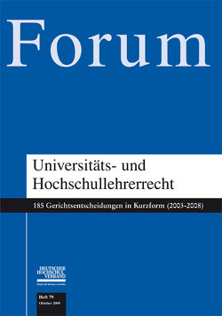 Universitäts- und Hochschullehrerrecht von Deutscher Hochschulverband