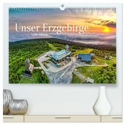 Unser Erzgebirge von oben (hochwertiger Premium Wandkalender 2024 DIN A2 quer), Kunstdruck in Hochglanz von Wagner,  Sven