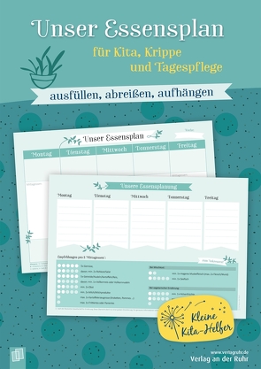 Unser Essensplan für Kita, Krippe und Tagespflege von Verlag an der Ruhr,  Redaktionsteam