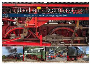 Unter Dampf – Eisenbahnromantik aus vergangener Zeit (Wandkalender 2024 DIN A2 quer), CALVENDO Monatskalender von Härlein,  Peter