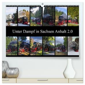 Unter Dampf in Sachsen Anhalt 2.0 (hochwertiger Premium Wandkalender 2024 DIN A2 quer), Kunstdruck in Hochglanz von Gierok,  Steffen