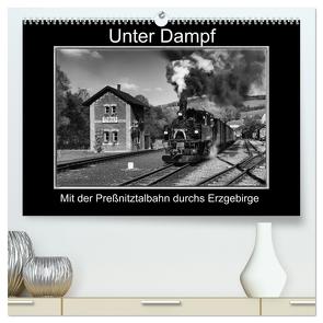 Unter Dampf – Mit der Preßnitztalbahn durchs Erzgebirge (hochwertiger Premium Wandkalender 2024 DIN A2 quer), Kunstdruck in Hochglanz von Maurer,  Marion