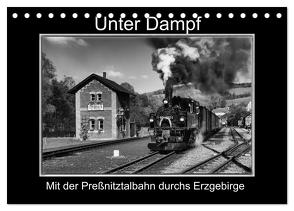 Unter Dampf – Mit der Preßnitztalbahn durchs Erzgebirge (Tischkalender 2024 DIN A5 quer), CALVENDO Monatskalender von Maurer,  Marion