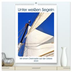Unter weißen Segeln – Mit einem Dreimaster auf der Ostsee (hochwertiger Premium Wandkalender 2024 DIN A2 hoch), Kunstdruck in Hochglanz von von Loewis of Menar,  Henning