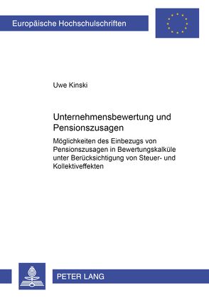 Unternehmensbewertung und Pensionszusagen von Kinski,  Uwe