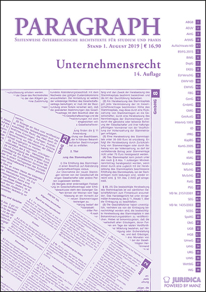 Paragraph – Unternehmensrecht von Artmann,  Eveline, Karollus,  Martin