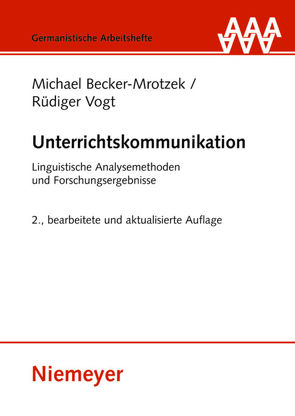 Unterrichtskommunikation von Becker-Mrotzek,  Michael, Vogt,  Rüdiger