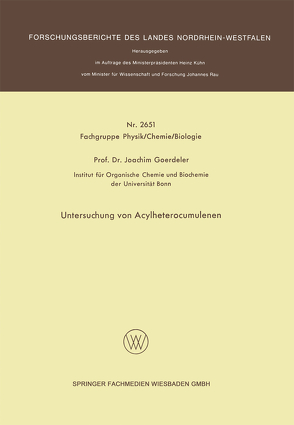 Untersuchung von Acylheterocumulenen von Goerdeler,  Joachim