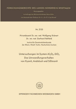 Untersuchungen im System Al2O3-SiO2 von Krönert,  Wolfgang