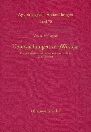 Untersuchungen zu pWestcar von Lepper,  Verena M.