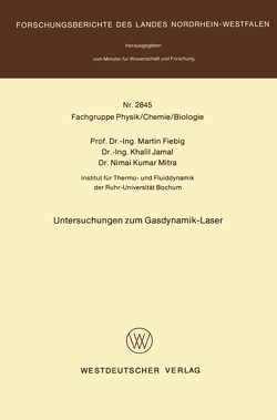 Untersuchungen zum Gasdynamik-Laser von Fiebig,  Martin