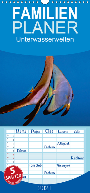 Unterwasserwelten – Familienplaner hoch (Wandkalender 2021 , 21 cm x 45 cm, hoch) von Gödecker,  Dieter