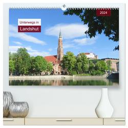 Unterwegs in Landshut (hochwertiger Premium Wandkalender 2024 DIN A2 quer), Kunstdruck in Hochglanz von Keller,  Angelika