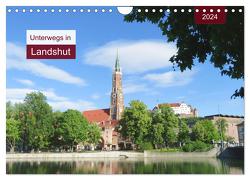 Unterwegs in Landshut (Wandkalender 2024 DIN A4 quer), CALVENDO Monatskalender von Keller,  Angelika