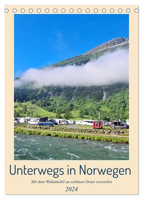 Unterwegs in Norwegen – Mit dem Wohnmobil an schönen Orten verweilen (Tischkalender 2024 DIN A5 hoch), CALVENDO Monatskalender von Bussenius,  Beate