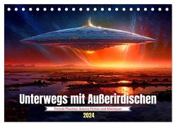 Unterwegs mit Außerirdischen (Tischkalender 2024 DIN A5 quer), CALVENDO Monatskalender von Waurick,  Kerstin