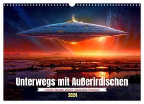 Unterwegs mit Außerirdischen (Wandkalender 2024 DIN A3 quer), CALVENDO Monatskalender von Waurick,  Kerstin
