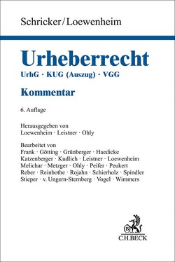 Urheberrecht von Frank,  Christian, Götting,  Horst-Peter, Grünberger,  Michael, Haedicke,  Maximilian, Katzenberger,  Paul, Kudlich,  Hans, Leistner,  Matthias, Loewenheim,  Ulrich, Melichar,  Ferdinand, Metzger,  Axel, Ohly,  Ansgar, Peifer,  Karl-Nikolaus, Peukert,  Alexander, Reber,  Nikolaus, Reinbothe,  Jörg, Rojahn,  Sabine, Schierholz,  Anke, Schricker,  Gerhard, Spindler,  Gerald, Stieper,  Malte, Ungern-Sternberg,  Joachim von, Vogel,  Martin, Wimmers,  Jörg