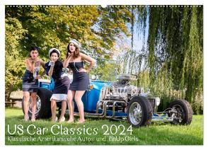 US Car Classics 2024 – Klassische amerikanische Autos und PinUp Girls (Wandkalender 2024 DIN A2 quer), CALVENDO Monatskalender von Suhl,  Michael