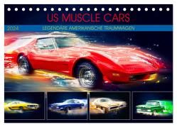 US Muscle Cars Legendäre Amerikanische Traumwagen (Tischkalender 2024 DIN A5 quer), CALVENDO Monatskalender von Meutzner,  Dirk