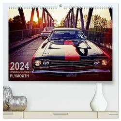 US-Muscle-Cars – Plymouth (hochwertiger Premium Wandkalender 2024 DIN A2 quer), Kunstdruck in Hochglanz von Silberstein,  Reiner
