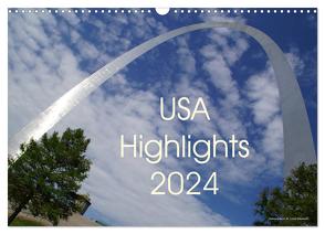 USA Highlights 2024 (Wandkalender 2024 DIN A3 quer), CALVENDO Monatskalender von Neudecker,  Tina