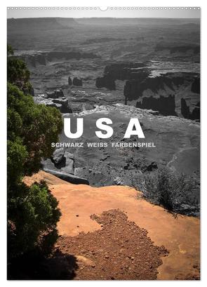 USA – Schwarz weiss Farbenspiel / CH-Version (Wandkalender 2024 DIN A2 hoch), CALVENDO Monatskalender von Stut Artwork,  Mona