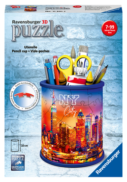 Ravensburger 3D Puzzle 11201 – Utensilo Skyline – 54 Teile – Stiftehalter für New York Fans ab 6 Jahren, Schreibtisch-Organizer für Kinder