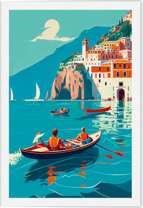 VE Amalfi Klappkarte Motiv Ruderboot 5 Ex. von Schöll,  Stephan