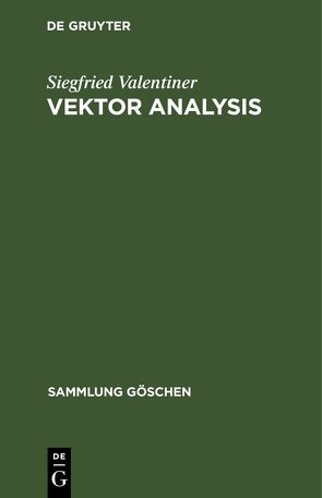 Vektor analysis von Valentiner,  Siegfried