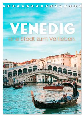 Venedig – Eine Stadt zum Verlieben. (Tischkalender 2024 DIN A5 hoch), CALVENDO Monatskalender von Monkey,  Happy