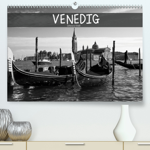 Venedig schwarz-weiß (Premium, hochwertiger DIN A2 Wandkalender 2021, Kunstdruck in Hochglanz) von Meutzner,  Dirk