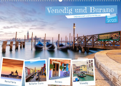 Venedig und Burano – Lagunenstadt und bunte Häuser (Wandkalender 2023 DIN A2 quer) von Grellmann Photography,  Tilo