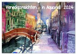 Venedigansichten in Aquarell (Wandkalender 2024 DIN A2 quer), CALVENDO Monatskalender von Pickl,  Johann