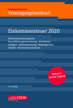 Veranlagungshandbuch Einkommensteuer 2020, 72.A. von Boveleth,  Karl-Heinz, Brandenberg,  Hermann, Schmitz,  Christoph