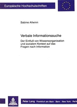 Verbale Informationssuche von Allwinn,  Sabine