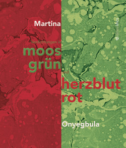 Verdichtungen in moosgrün und herzblutrot von Onyegbula,  Martina