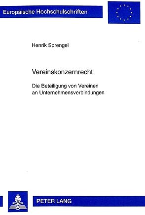Vereinskonzernrecht von Sprengel,  Henrik