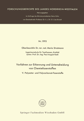 Verfahren zur Erkennung und Unterscheidung von Chemiefaserstoffen von Stratmann,  Maria