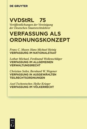 Verfassung als Ordnungskonzept von et al., Heinig,  Hans Michael, Mayer,  Franz, Michael,  Lothar
