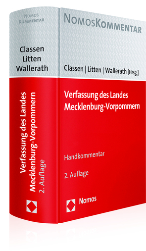 Verfassung des Landes Mecklenburg-Vorpommern von Classen,  Claus Dieter, Litten,  Rainer, Wallerath,  Maximilian
