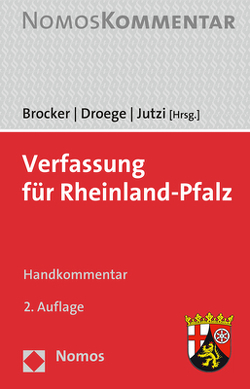 Verfassung für Rheinland-Pfalz von Brocker,  Lars, Droege,  Michael, Jutzi,  Siegfried